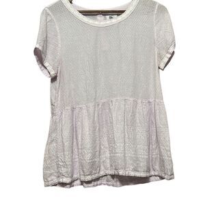 Sigrid Olsen Womens Top M Lavender Purple‎ Peplum Short Sleeve Textured Blouse